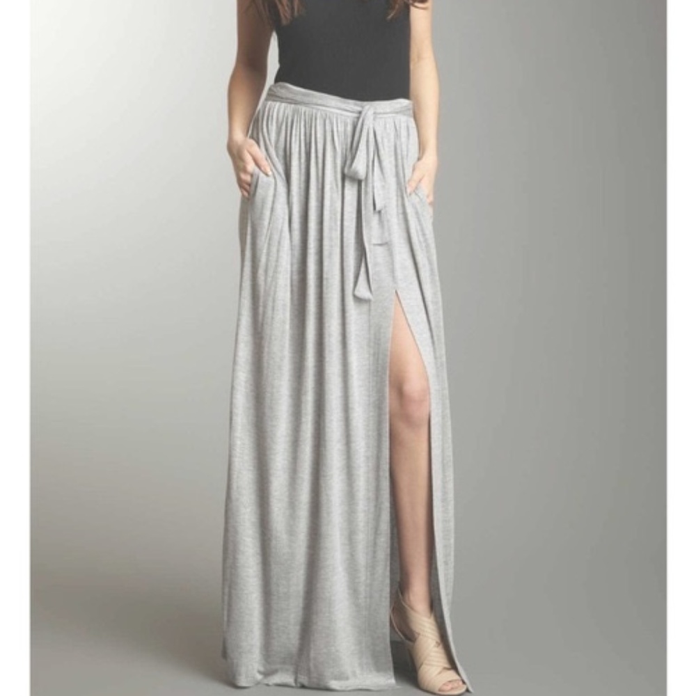 Robert Rodriquez Jersey Side Slit Maxi Skirt - Picture 1 of 5